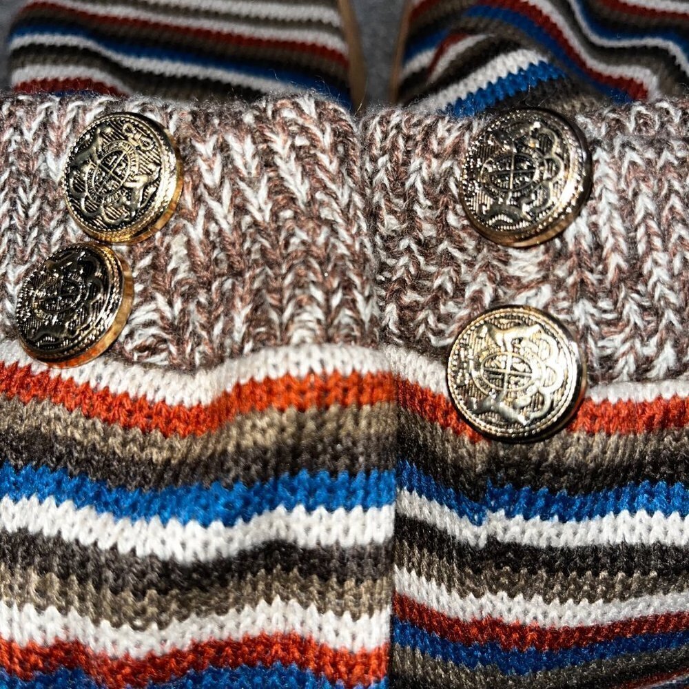 MUK LUKS Southwestern Style Knit Knee High Moccasins with Outdoor Soles NWOT - M - Picture 8 of 13